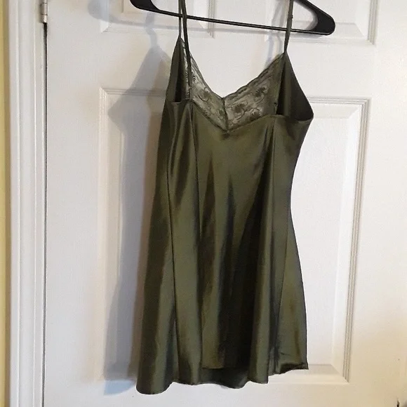 Victoria's Secret vintage Olive slip mesh lace satin lingerie dress - Picture 8 of 11